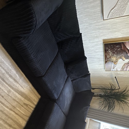 Black corduroy corner sofa - corduroy,