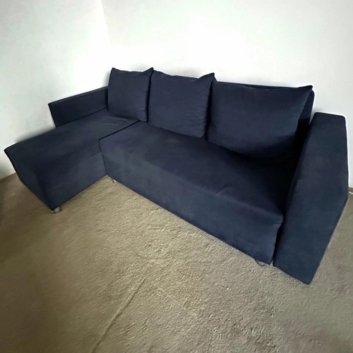 Blue shaped corner sofa - l-shaped, with
