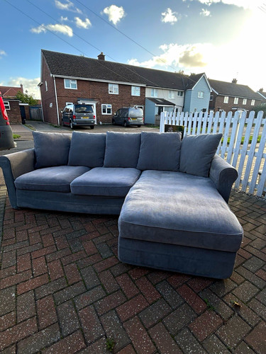 Grey fabric shaped corner - fabric,