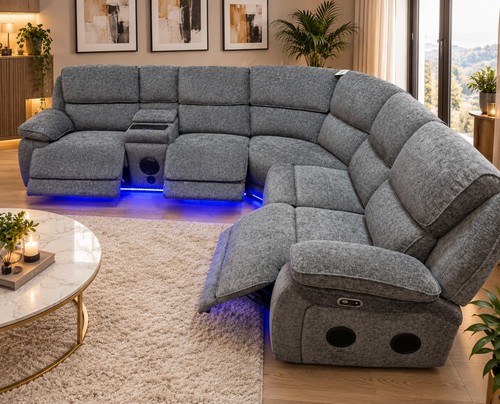 Grey fabric corner - corner, sofa