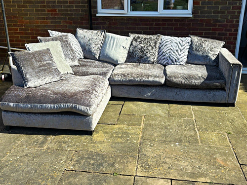 Dfs grey corner sofa with - grey,