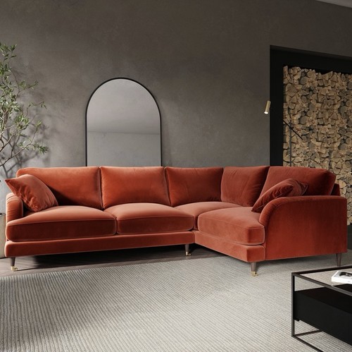 Seater sofa shaped velvet - seater, l-shaped