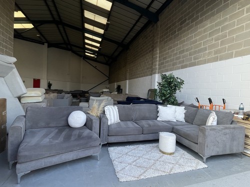 Dfs grey corner sofa with - grey,