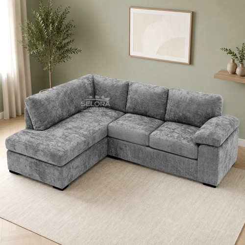 Amalfi grey corner sofa alaska - grey,