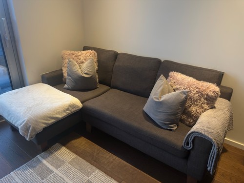 Grey fabric shape corner - grey, l-shape