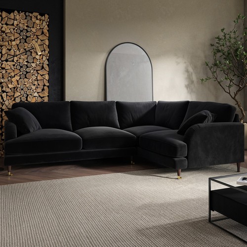 Black velvet seater right - 4,