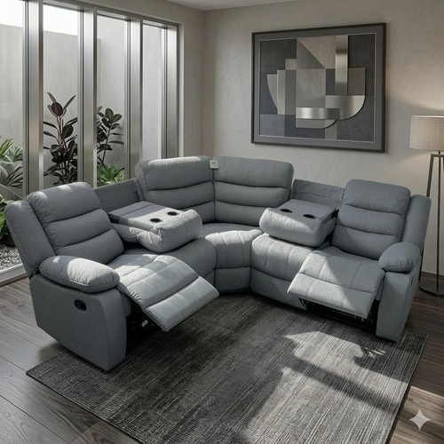 Roma corner sofa - sofa, fabric-grey