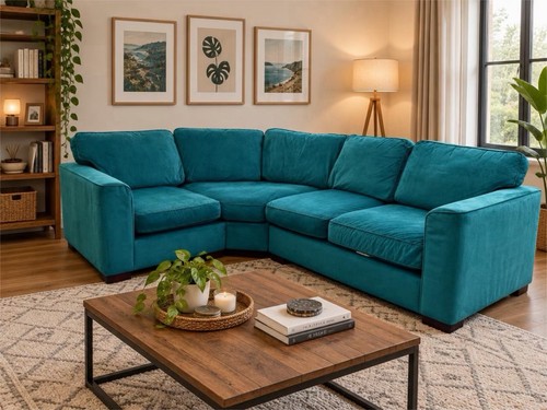 Dfs teal velvet corner - dfs,