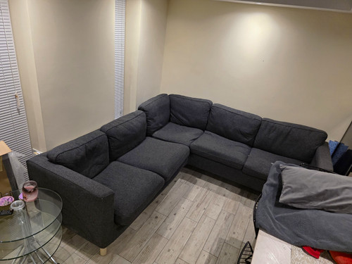 Grey fabric shaped - grey, l-shaped