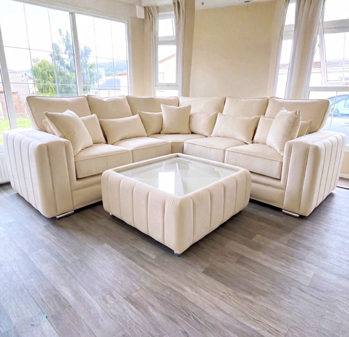 Rahman sofas cream velvet - sofas,