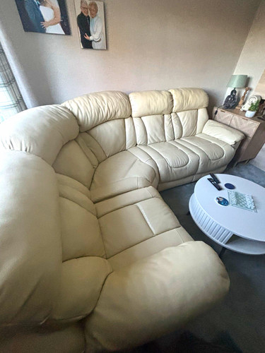 Dfs cream leather corner - dfs,