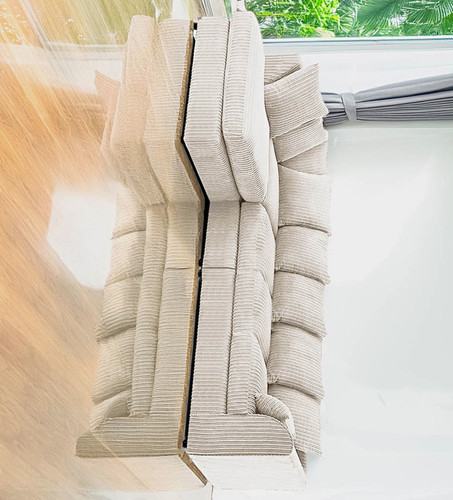 Beige corduroy shaped chaise - corduroy, l-shaped