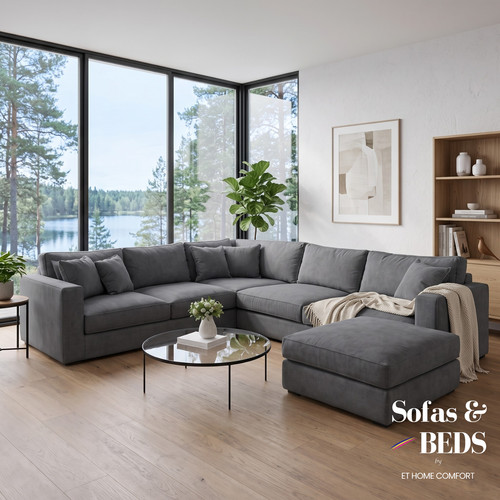 Luxury fabric ruby corner sofa - luxury,